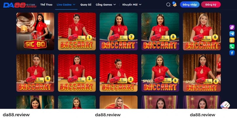 Game Live Baccarat tại Da88