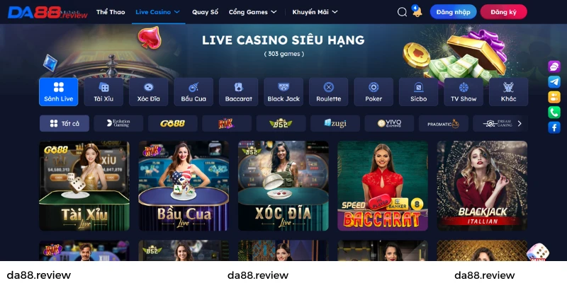 Lợi ích khi tham gia cá cược tại Live casino Da88