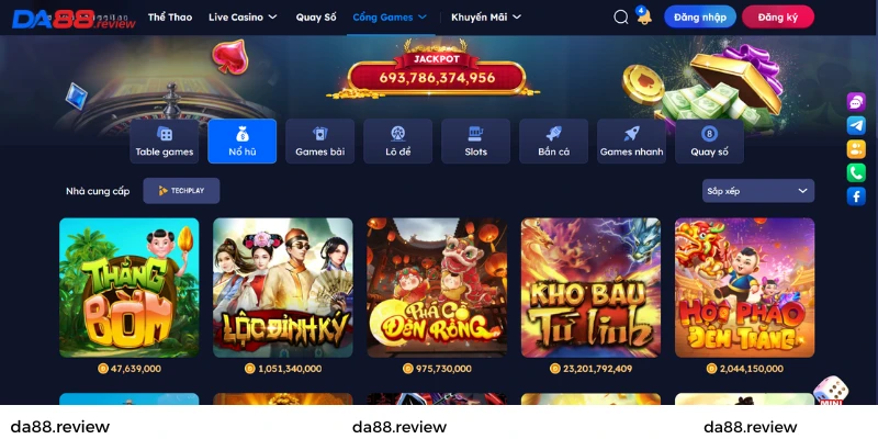 Ưu điểm của sảnh game nổ hũ Da88